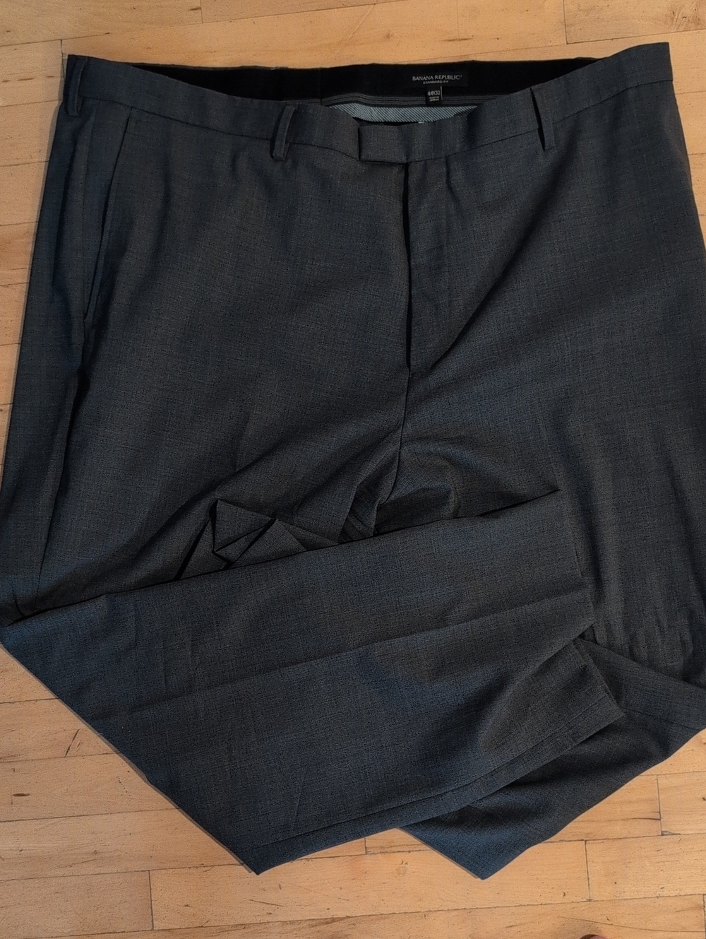 Banana Republic Men's Dark Charcoal Flat-Front Dress Shorts